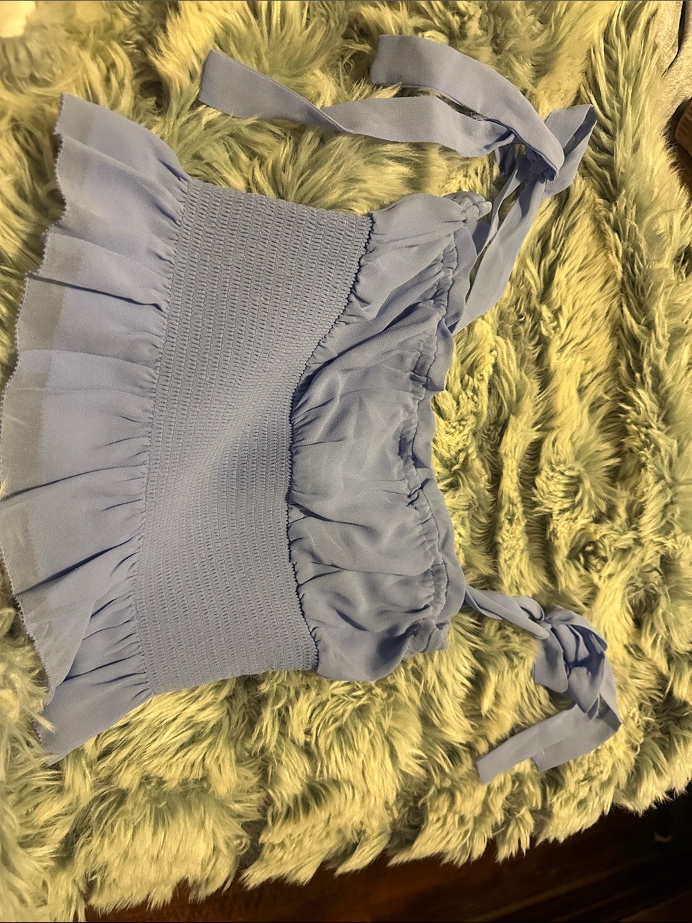 Wilfred Light Blue Smocked Ruffle Camisole